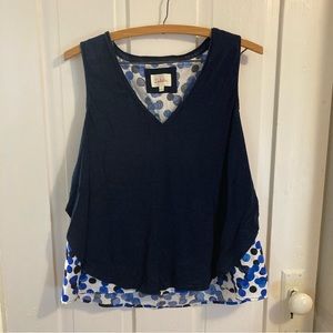 Anthropologie Deletta Blue Tank Top